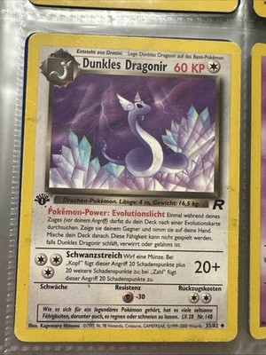 Pokémon Karte Dunkles Dragonir First Edition Team Rocket 33/82 Deutsch