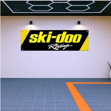 Ski-Doo Racing Flag Banner 71x24" – Off-Road Garage Wall Decor