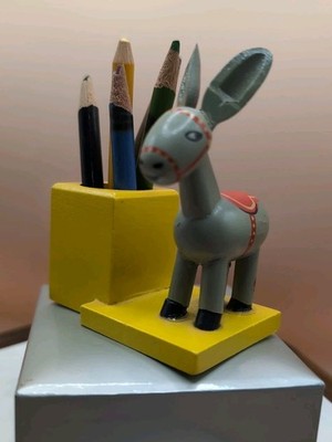 Vintage Donkey Mule Burro Germany Vebholzwaren Pencil Holder Granny Core Kitchy
