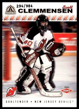 2001-02 Pacific Adrenaline Scott Clemmensen Rookie 294/984 New Jersey Devils