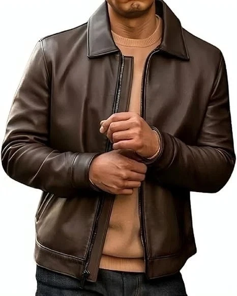 Men’s Genuine Lambskin Leather Jacket Vintage Classic Biker Style Outerwears