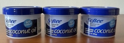 3 Pack Softee Coconut Oil hair and scalp conditioner pure coconut 3 oz.