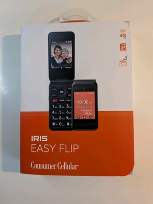 #ad IRIS Easy Flip 2.8quot; 8GB Steel Gray Consumer Cellular Prepaid Cellphone Sealed $29.50