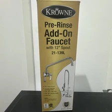 Krowne Pre-Rinse  AddOn Faucet w/ 12 in Spout-21-139L *New