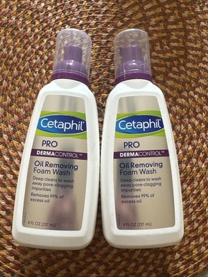 CETAPHIL PRO  Derma ControlOIL REMOVER FOAM FACE WASH 8OZ  2 Bottles New Unused