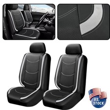 Black Silver Front Row Car Seat Cover Leather For Chevrolet Equinox Sport Us