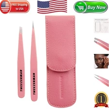 Precision Hand-Filed Tea Rose Tweezers for Perfect Brow and Hair Removal