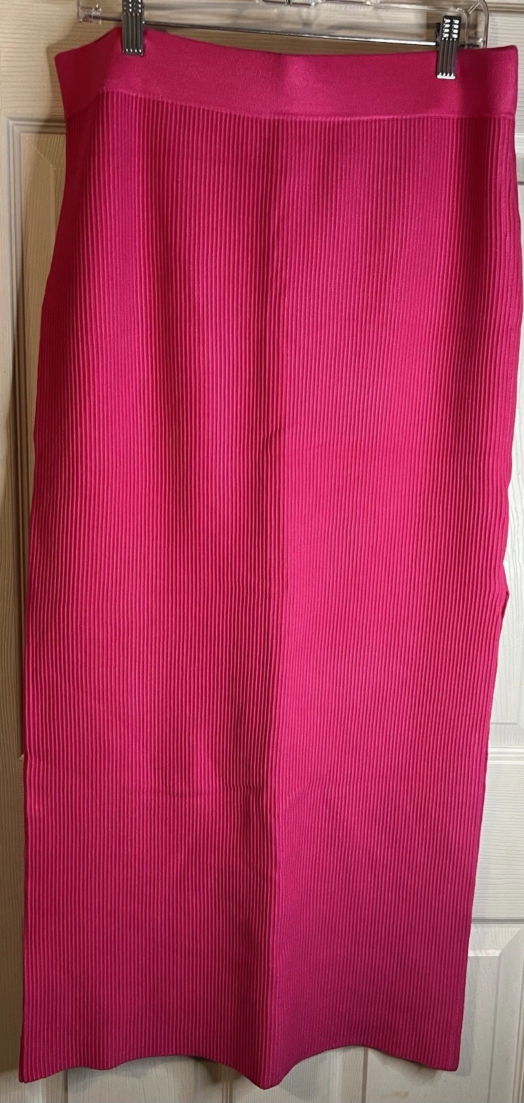 The Drop Women’s Hot Pink Ribbed Knit Maxi Skirt XL New