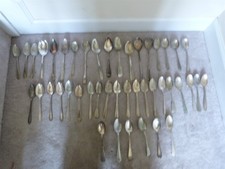 Lot of 40+ Silver Plate SPOONS SOUP (31) SERVING (10) for Crafts Art Jewelry
