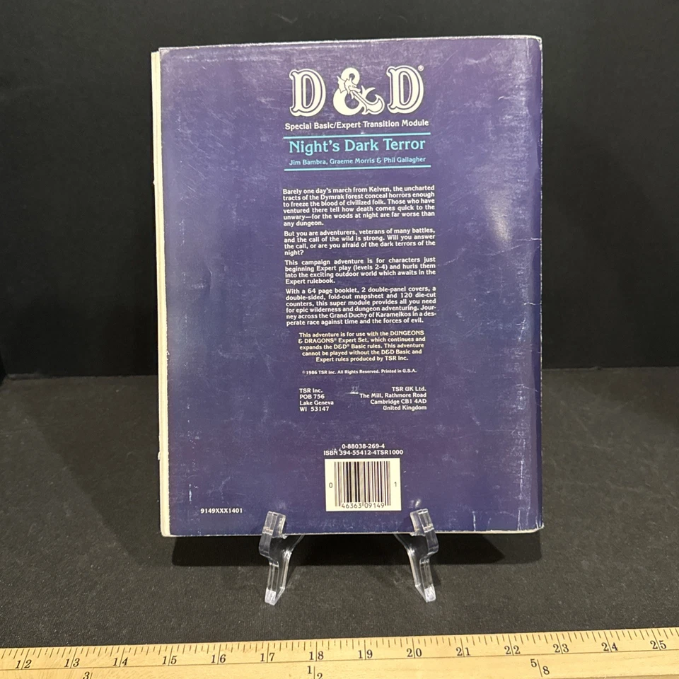 1986 Night's Dark Terror Dungeons & Dragons B10 9149 Original - No Punch Cards - Image 4 of 4