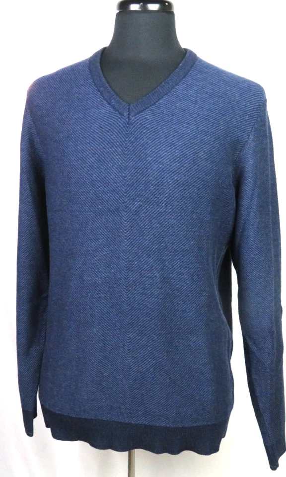 ¡NUEVO! Jos. A. Suéter Bank Mezcla Lana/Cachemira Azul Oscuro Cuello en V Para Hombre Grande ¡NUEVO CON ETIQUETAS! Foto 3 de 4