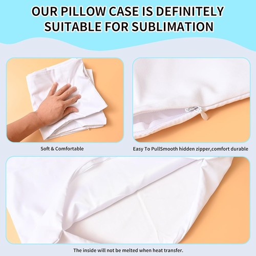 50Pcs White Sublimation Blank Pillow Case DIY Printed Bed Sofa Car Cushion Cover - Picture 14 of 29