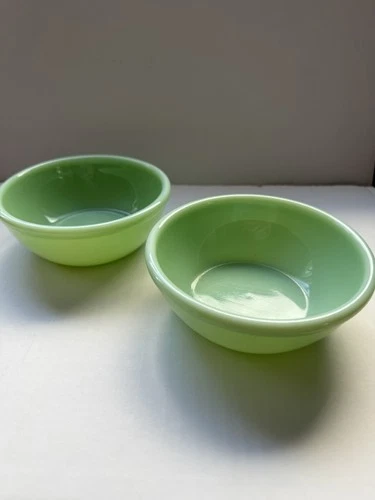 Vintage Fire-King Jadeite Restaurant Ware 5.5″ Chili Soup Bowls – Set of 2