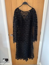 BNWT Mango Black Long Crochet Dress Size M