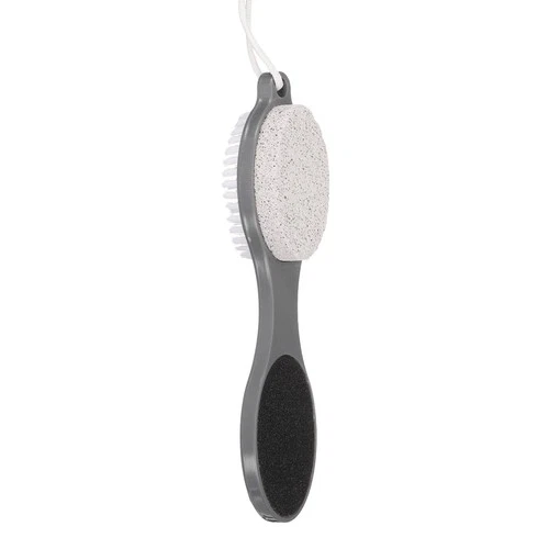 4-in-1 Foot File Hard Skin Remover Pedicure Tool Pumice Scrubber Brush – Grey