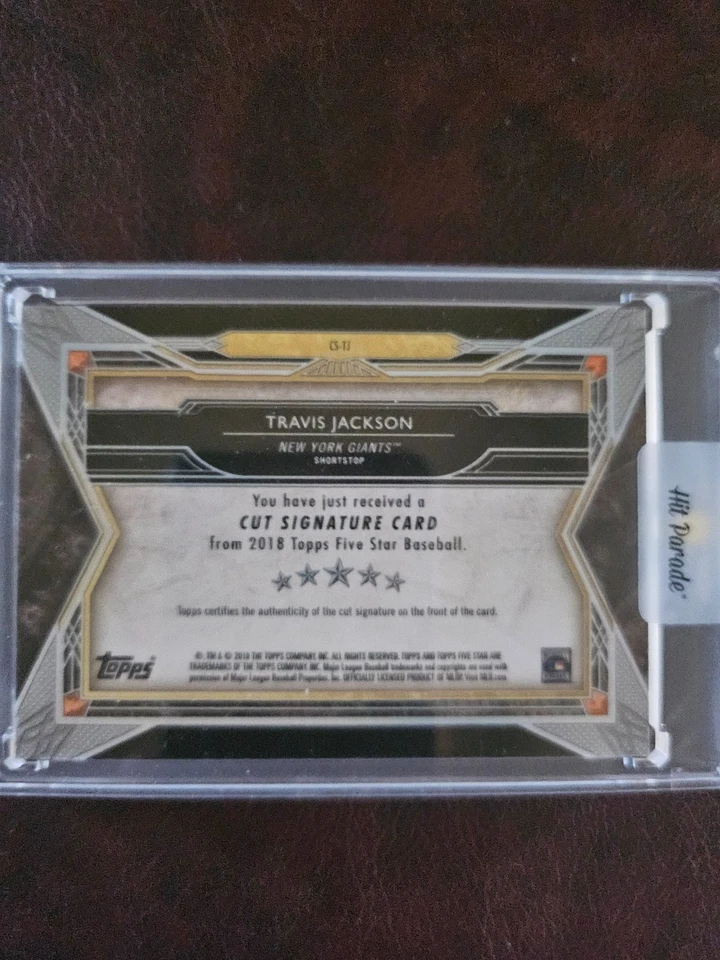 2018 Topps Five Star Baseball Cut Signature Travis Jackson True 1/1 - Image 2 of 2