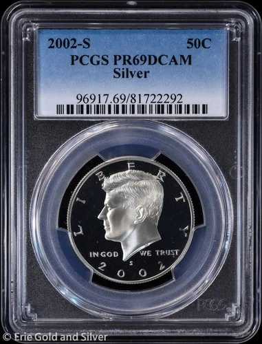 2002-S 50C Silver Proof Kennedy Half Dollar PCGS PR 69 DCAM