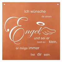 "Edelrost Schild Gedichttafel \"Engel\" Spruchschild Rost Deko Spruchtafel Geschenk"
