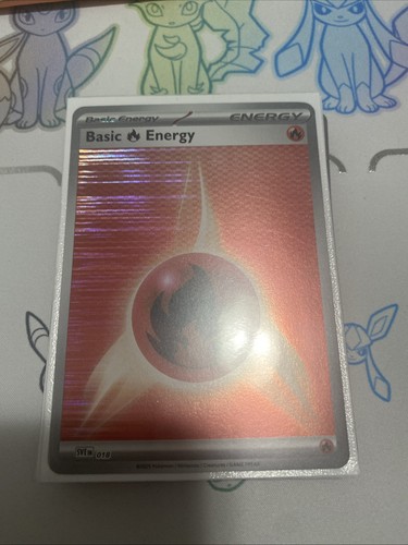2025 Basic Fire Energy 18 Holo Black Bolt White Flare Pokemon TCG 