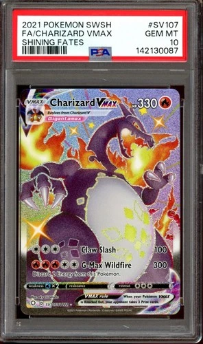 PSA 10 Charizard VMAX SV107/SV122 Full Art Shining Fates 2021 Pokemon