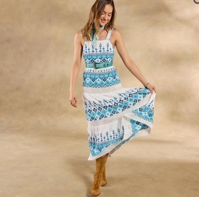 NWT Sundance Catalog Embroidered Garden Sunset Maxi Tribal Dress Size 8  $298 | eBay