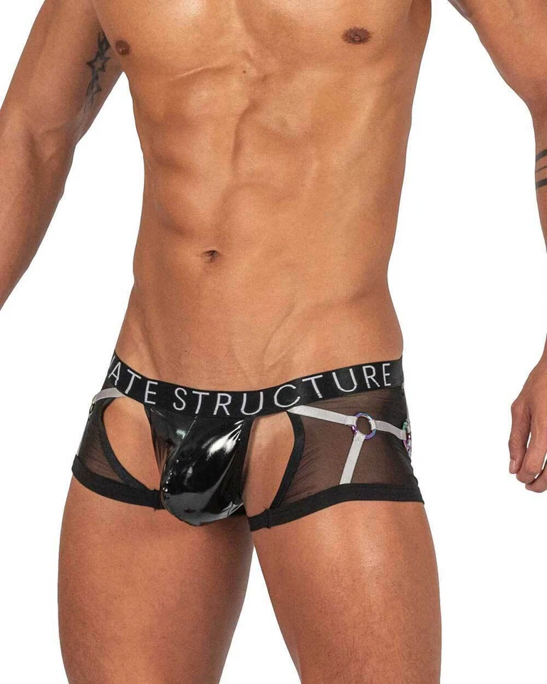 PRIVATE STRUCTURE Alpha Low Waist Harness Trunk Shades Of Shiny Black 4417 108 - Image 4 of 4