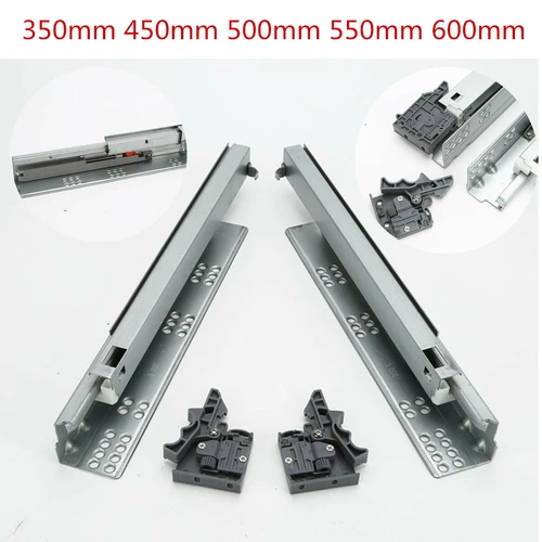 Drawer Slides Under Bottom Mount Soft Close Heavy Duty Runners Rails 350-600mm - Picture 3 of 20