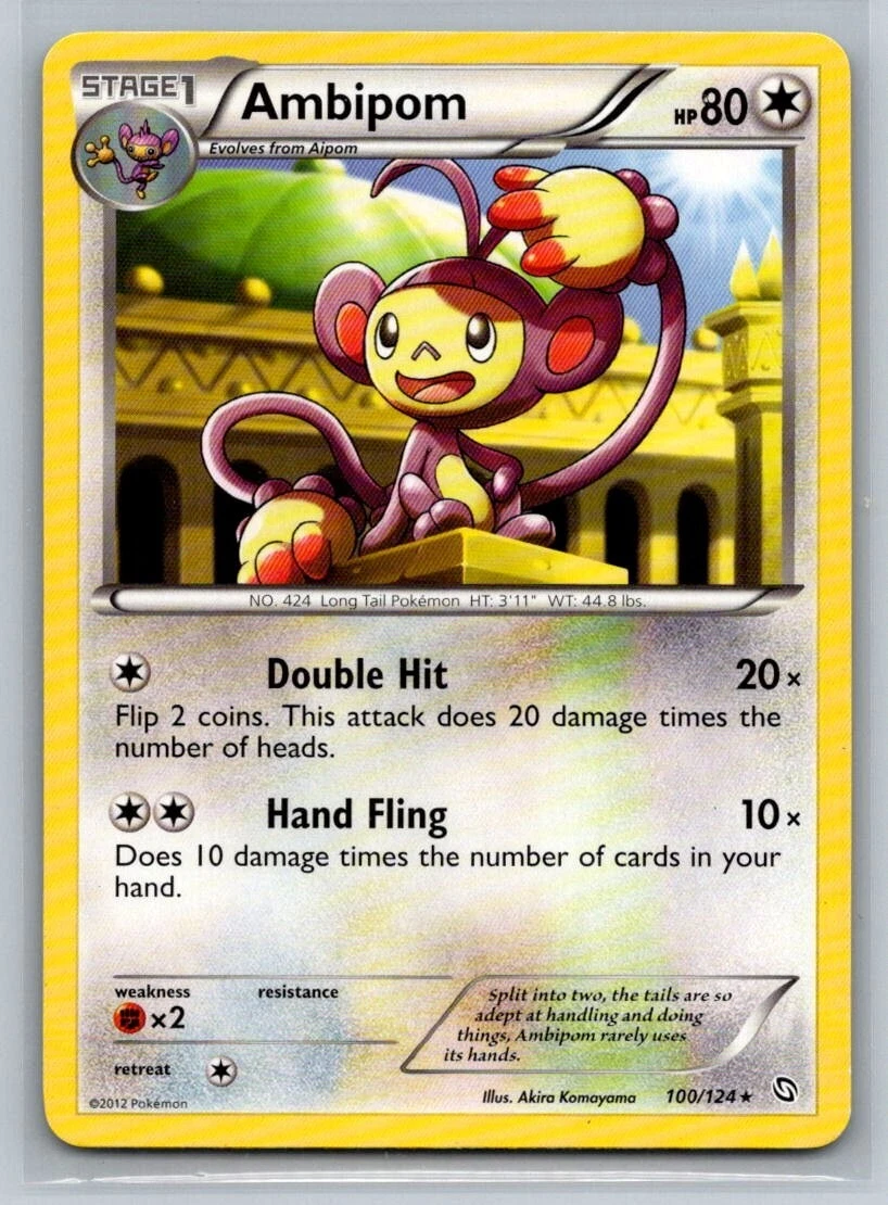 Ambipom 100/124 Pokemon Card Dragons Exalted Regular Rare NM Mint