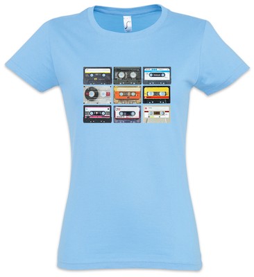 Retro Cassettes Damen T-Shirt 80s Retro Kassette Music Disco Tape 70s Recorder