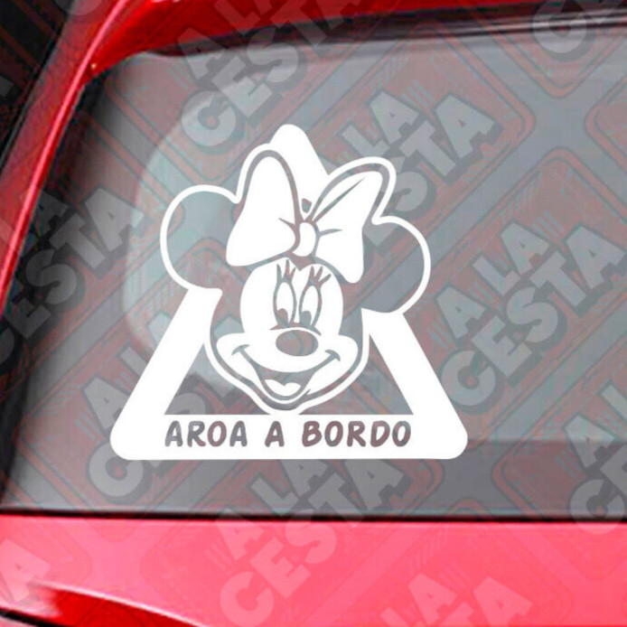 PERSONALIZADO NOMBRE Pegatinas coche bebe a bordo MINNIE MOUSE DISNEY BABY