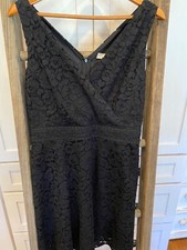 Loft Dress NWT Black lined with textured floral patterned fabric