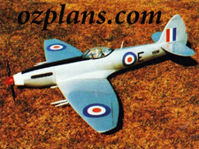 WWII Supermarine Spitfire Mk 22 49" WS PRINTED RC AIRPLANE MODEL PLANS TEMPLATES