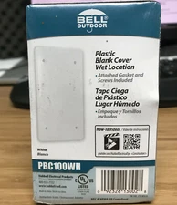 PBC100WH 1-Gang Weatherproof Cover Plastic Blank White non-metallic single gang