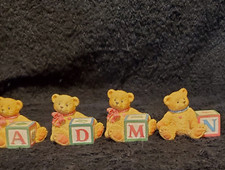 4 Four 1995 Enesco Cherished Teddies Alphabet Bears Priscilla Hillman