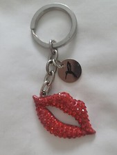 Papyrus Dazzling Red Gem/Rhinestone Lip Key Chain Glamorous Never Used