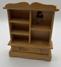 Minature Dolls House Oak Or Pine Style Hutch Cabinet Bookcase 1/12 Scale