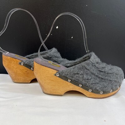 The Original Dr Scholl's Cardigan Womens Grey Clogs Size 6M SKU 6419