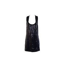 women: SUGAR LIPS Sexy Black Sequin Mini Dress - Size Small