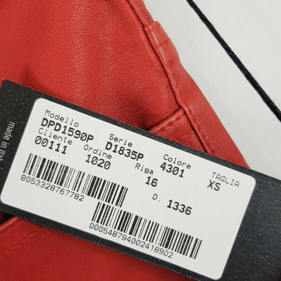 DROMe Mujer Talla XS o 6 / EE. UU. 2 Rojo Cuero Ajustado Leggings Pantalones NUEVO PRECIO DE VENTA SUGERIDO POR EL FABRICANTE $1300 Foto 4 de 4