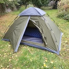 Army Green 2-Man Camping Tent Waterproof Quick Setup with Mosquito Screen