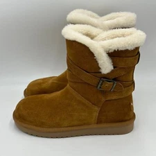 NWOT Koolaburra by Ugg Delene Chestnut Suede Fur Boots Womens Size 6 1121504