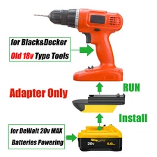 1 Adapter Only for Black and Decker 18V Ni-CD Tools To fits DeWalt 20V Batteries