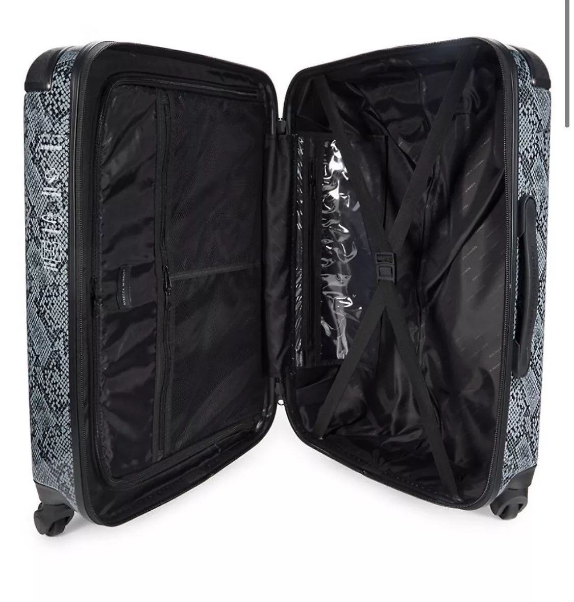 Rebecca Minkoff Luggage Blue Snake Print 24 Hardside Upright Spinner Carry On