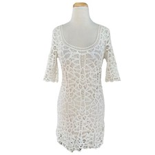 BB DAKOTA Women’s White Crochet Cotton Dress Size 6