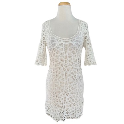 BB DAKOTA women's white crochet cotton dress Sz 6 | eBay