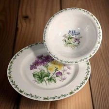 Thomson Pottery Floral Garden 12" Chop Plate and 9" Vegetable Serving Bowl