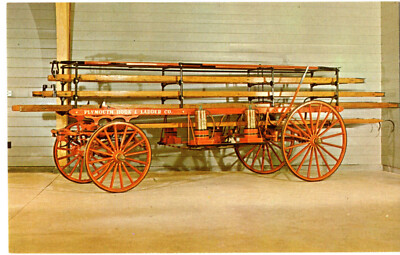 Fire Fighting Equipment, Hook & Ladder Wagon Postcard