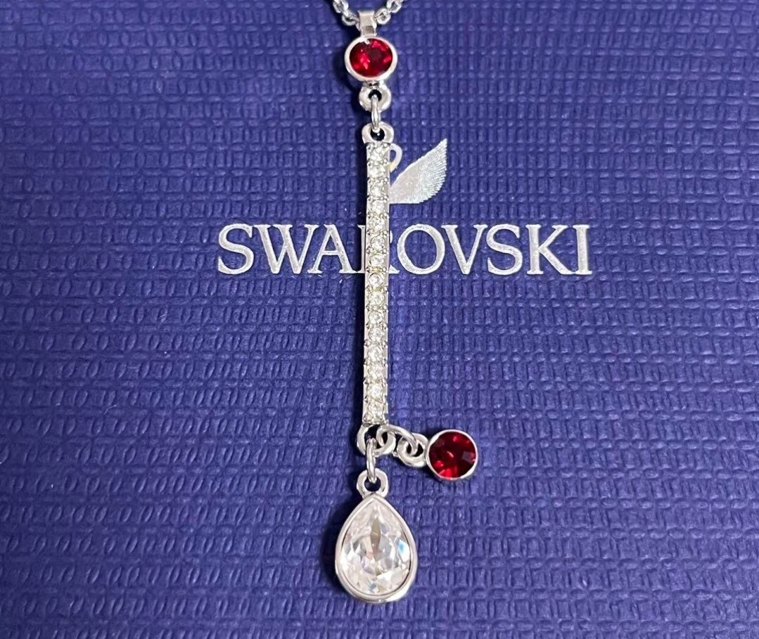 Swarovski Necklace Teardrop Elaine Red Clear