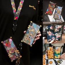 For Samsung S24 S23 S22 S21 S20 S10 S9 Note20 Luxury Flowers Metal Case