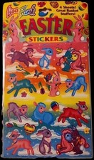 VINTAGE LISA FRANK EASTER STICKERS 4 SHEETS LAMBS BUNNIES NOS FREE SHIPPING US